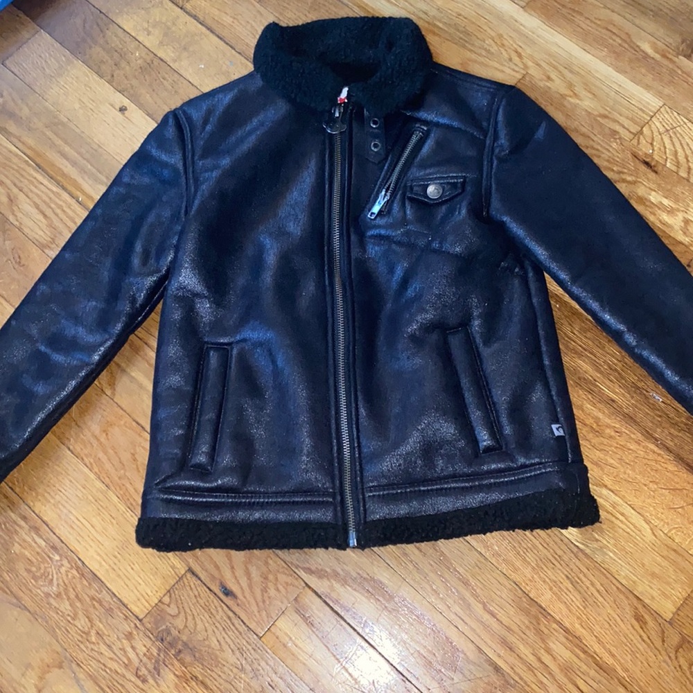 Faux suede and Sherpa Moto jacket